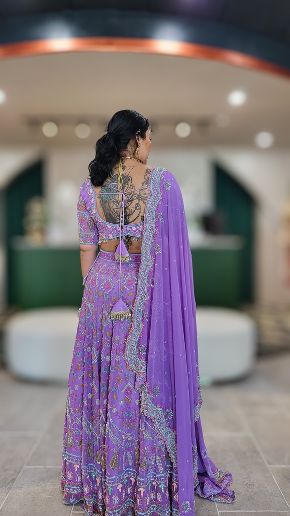 Lushkara Lavender Embroidered Lehenga Choli