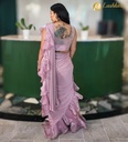 Lushkara Lavender Ruffled Saree