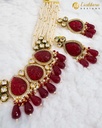 Lushkara Ruby Teardrop Kundan Choker Set