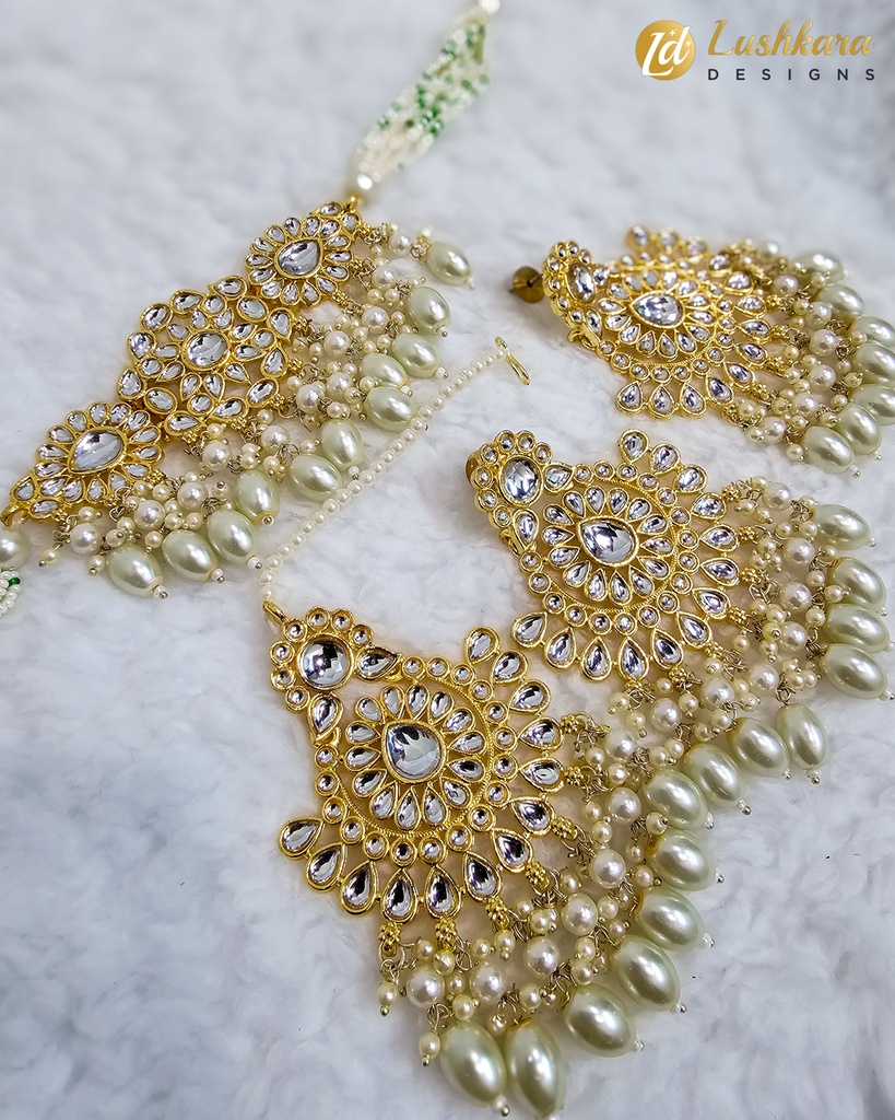 Lushkara Pearl Drop Kundan Choker Set