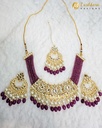 Lushkara Regal Plum Kundan Pearl Choker Set