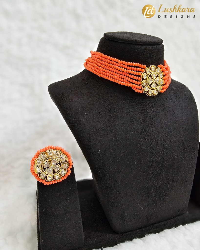 Lushkara Coral Elegance Necklace Set