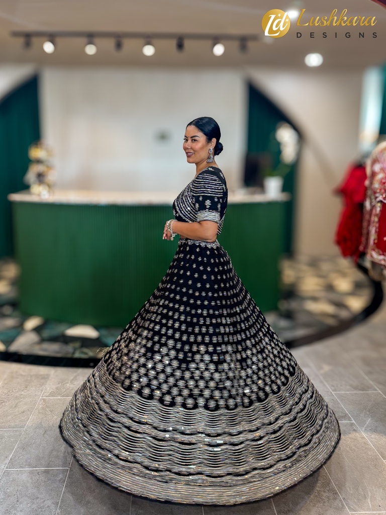 Lushkara Black Choli And Lehenga