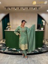 Lushkara Sage Green and Gold Embroidered Salwar Kameez Set