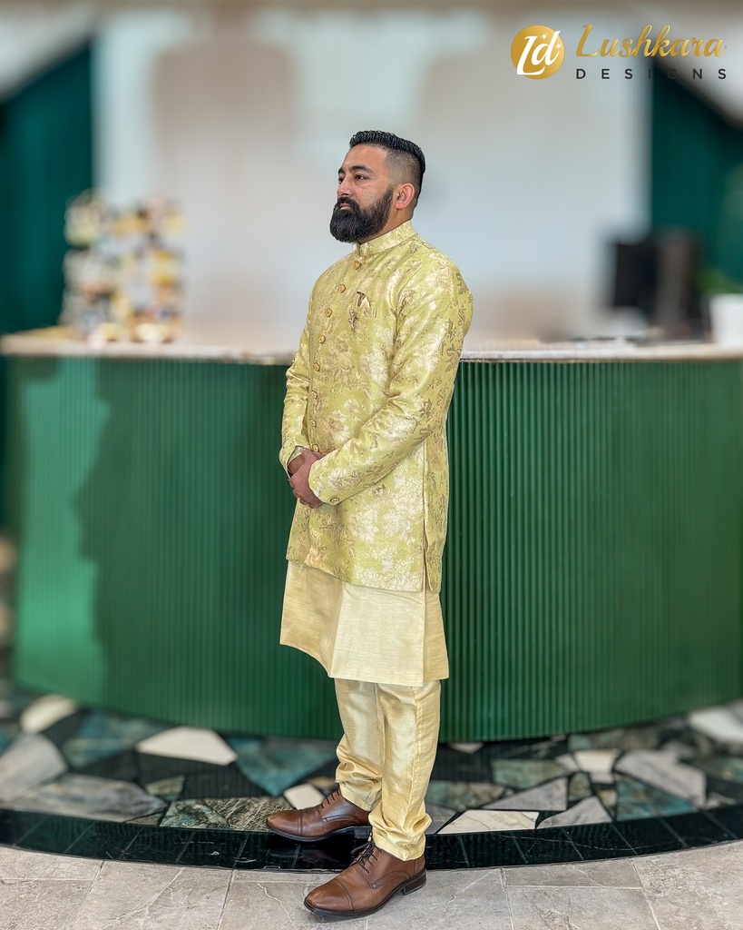 Lushkara Regal Gold Sherwani 