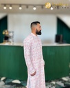 Lushkara Soft Pink Printed Kurta for Men