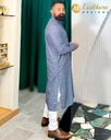 Lushkara Classic Blue Printed Kurta for Men