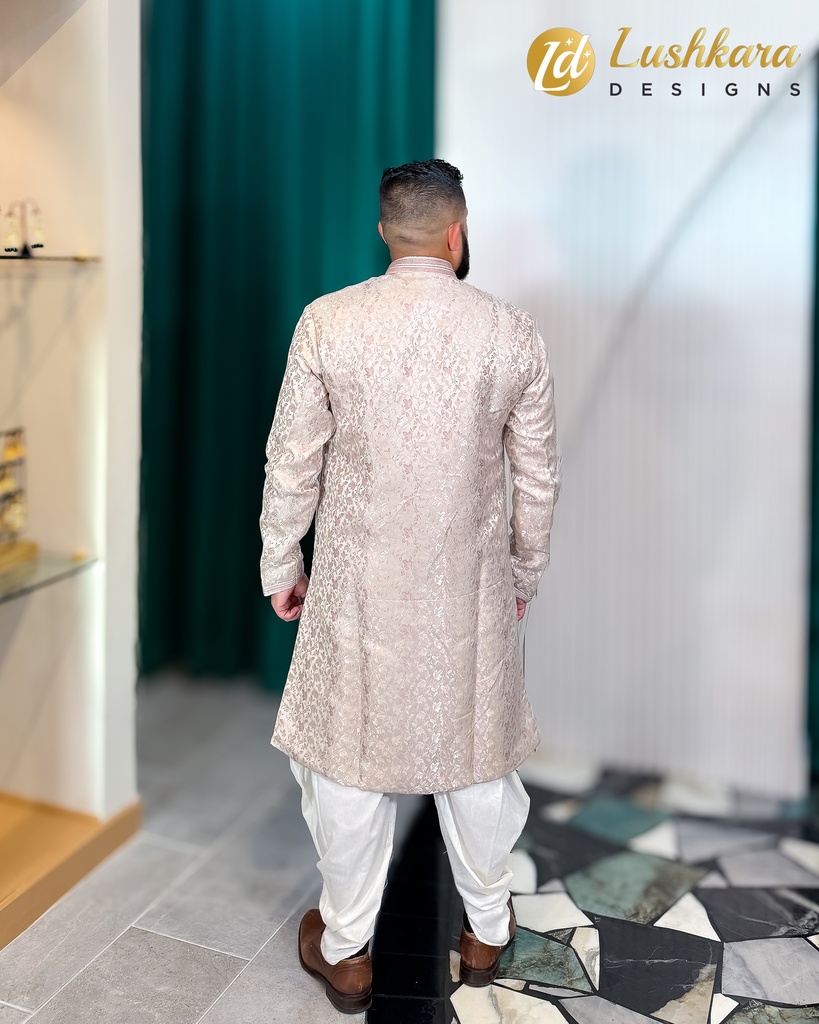 Lushkara Men's Regal Cream Sherwani