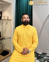 Lushkara Men's Yellow Kurta: Radiate Festive Vibes