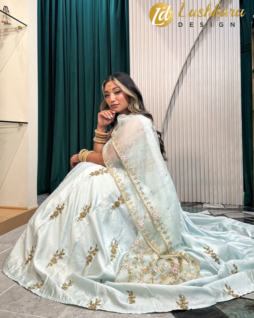 Lushkara Mint Blue Lehenga: A Breath of Fresh Elegance