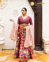 Lushkara Banarasi Silk Lehenga Russsian Silk Blouse and Dupatta with Heavy Laces & Latkans (DARK)