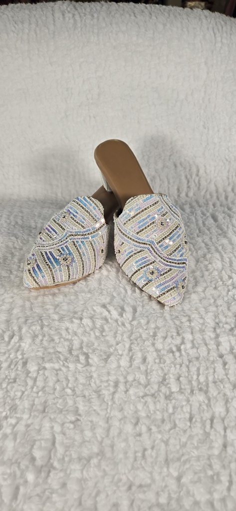 Lushkara Iridescent Beaded Slip-On Shoes