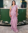 Lushkara Lavender Ruffled Saree