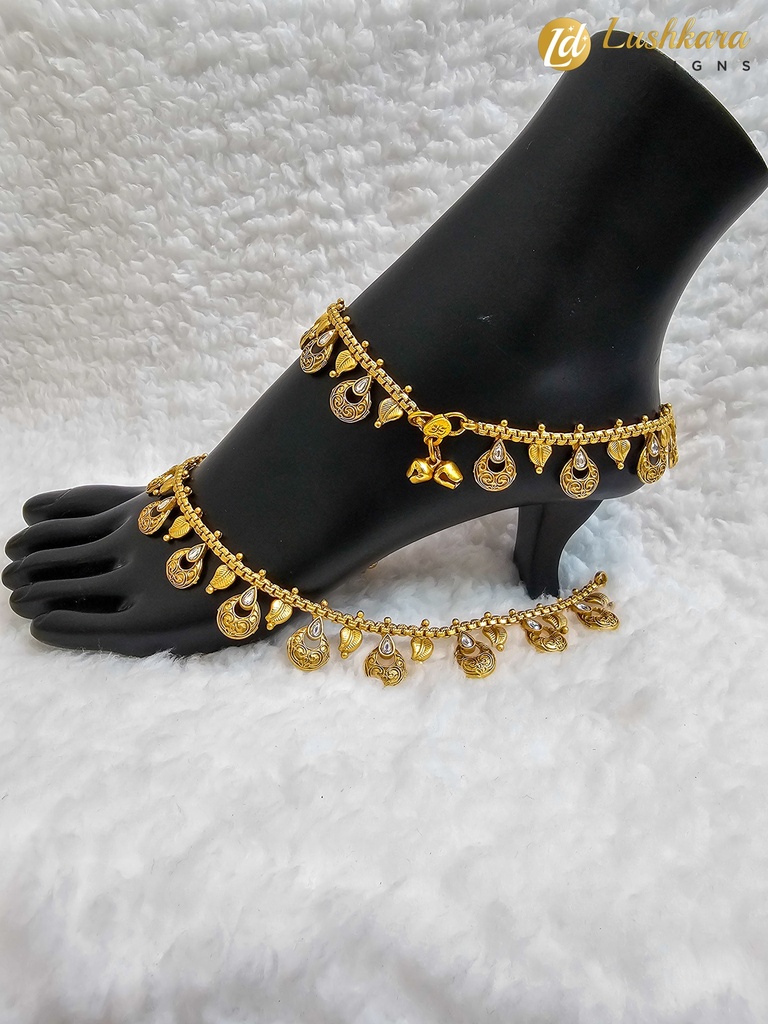 Lushkara Gold and Pearl Charm Anklets