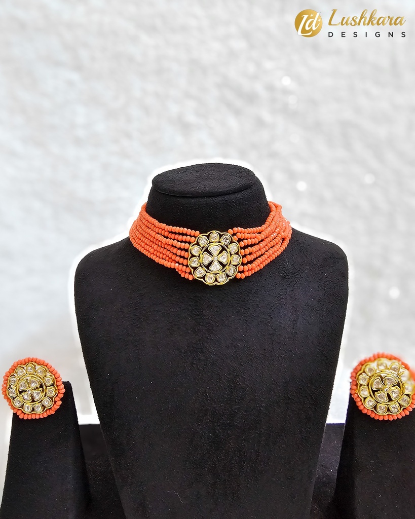 Lushkara Coral Elegance Necklace Set