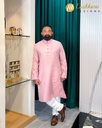 Lushkara Men's Pastel Pink Kurta Set