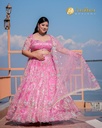 Lushkara Pink Sequin and Pearl Embroidered Lehenga with Heavy Laces & Latkans