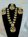 Lushkara Mirror and Pearl Moon Design Necklace Set with Mangtika