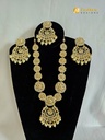 Lushkara Mirror and Pearl Round Design Necklace Set with Mangtika