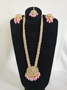 Lushkara Long Necklace Pink Beads Necklace Set
