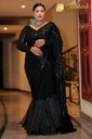 Lushkara Midnight Black Heavy Sequined Saree with Heavy Work Blouse