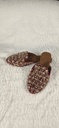 Lushkara Burgundy and Gold Embroidered Slip-On Shoes