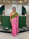 Lushkara Green and Pink Ombre Saree Set