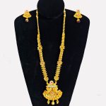 Lushkara Beautiful Flower Design Gold Long Necklace Set