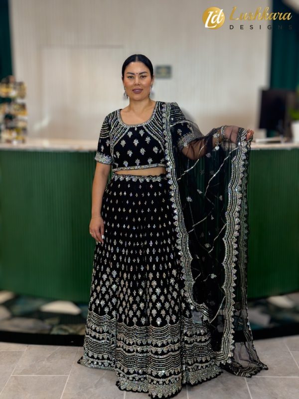 Lushkara Black Choli And Lehenga - Image 2