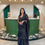 Lushkara Black Embroidered Net Saree