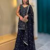 Lushkara Black and Gold Embroidered Sharara Set - Image 4