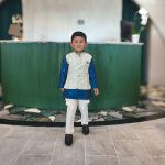 Lushkara Blue and White Kids' Kurta Set