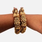 Lushkara Brass Bangle Set with Antique Work