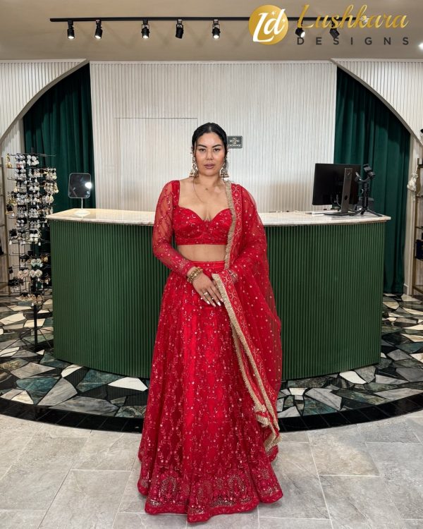 Lushkara Bridal Red Lehenga: Radiance in Tradition