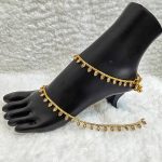 Lushkara Delicate Golden Leaf Anklets