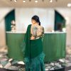 Lushkara Elegant Green Ruffled Saree - Image 2