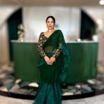 Lushkara Elegant Green Ruffled Saree