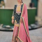 Lushkara Elegant Green and Pink Embroidered Sharara Set