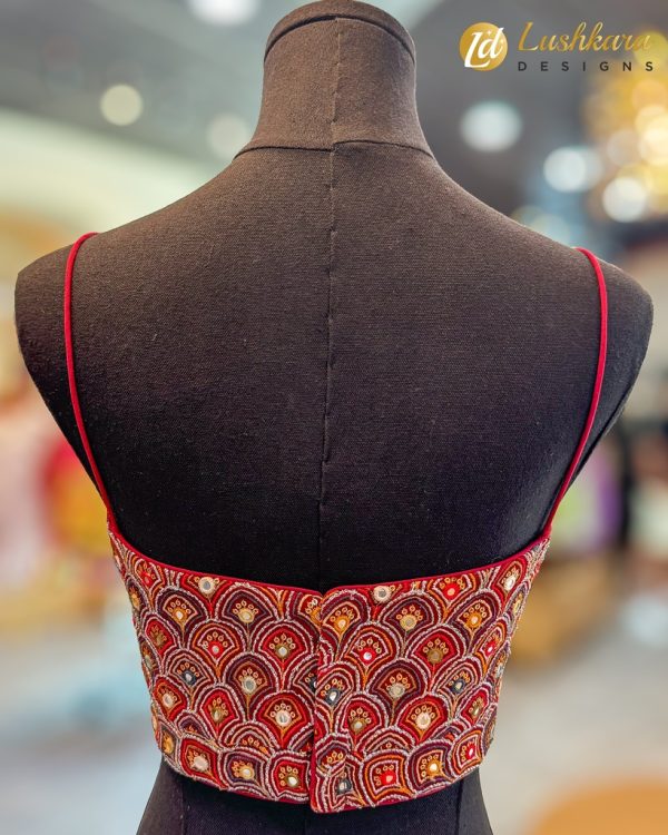 Lushkara Embroidered Red Blouse - Image 2