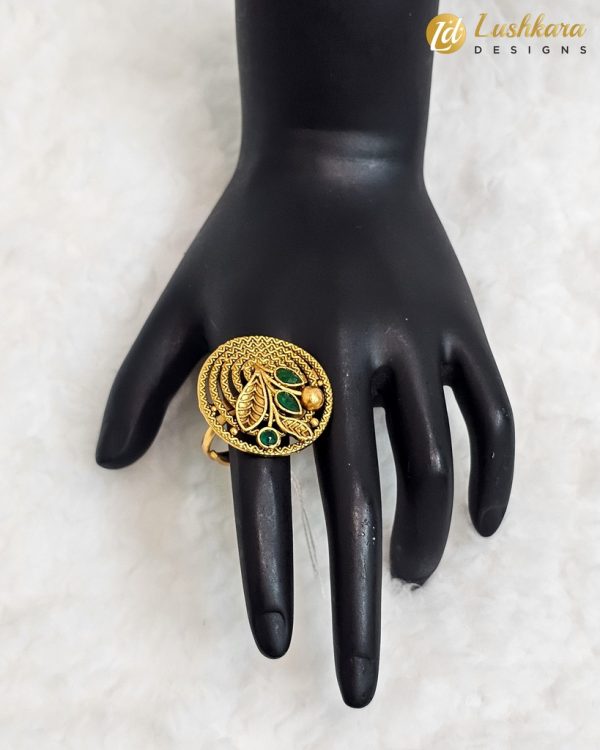 Lushkara Exquisite Gold and Emerald Ring