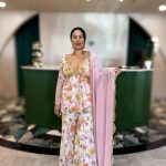 Lushkara Floral Fusion Outfit with Pink Dupatta