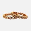 Lushkara Gold Bangle With Gold Circle Red & White Stone - Image 2