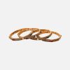 Lushkara Gold Bangle with Multi Color Stone - Image 3