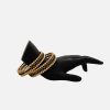 Lushkara Gold Beaded Bandle Green Stone in the Middle Bangle - Image 2
