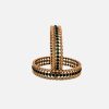 Lushkara Gold Beaded Bandle Green Stone in the Middle Bangle - Image 4