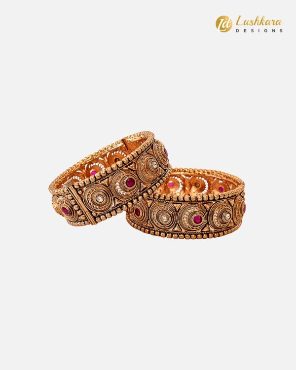 Lushkara Gold Kada Bangle - Image 3