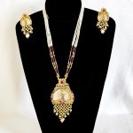 Lushkara Gold Pote Red Long Necklace Set