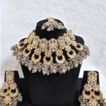 Lushkara Grey Beaded Kundan Necklace Set