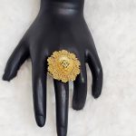 Lushkara Intricate Gold Filigree Petal Ring