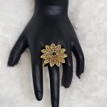 Lushkara Intricate Gold Floral Ring